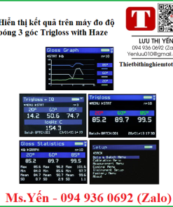 Hiển thị kết quả trên máy đo độ bóng 3 góc Trigloss with Haze